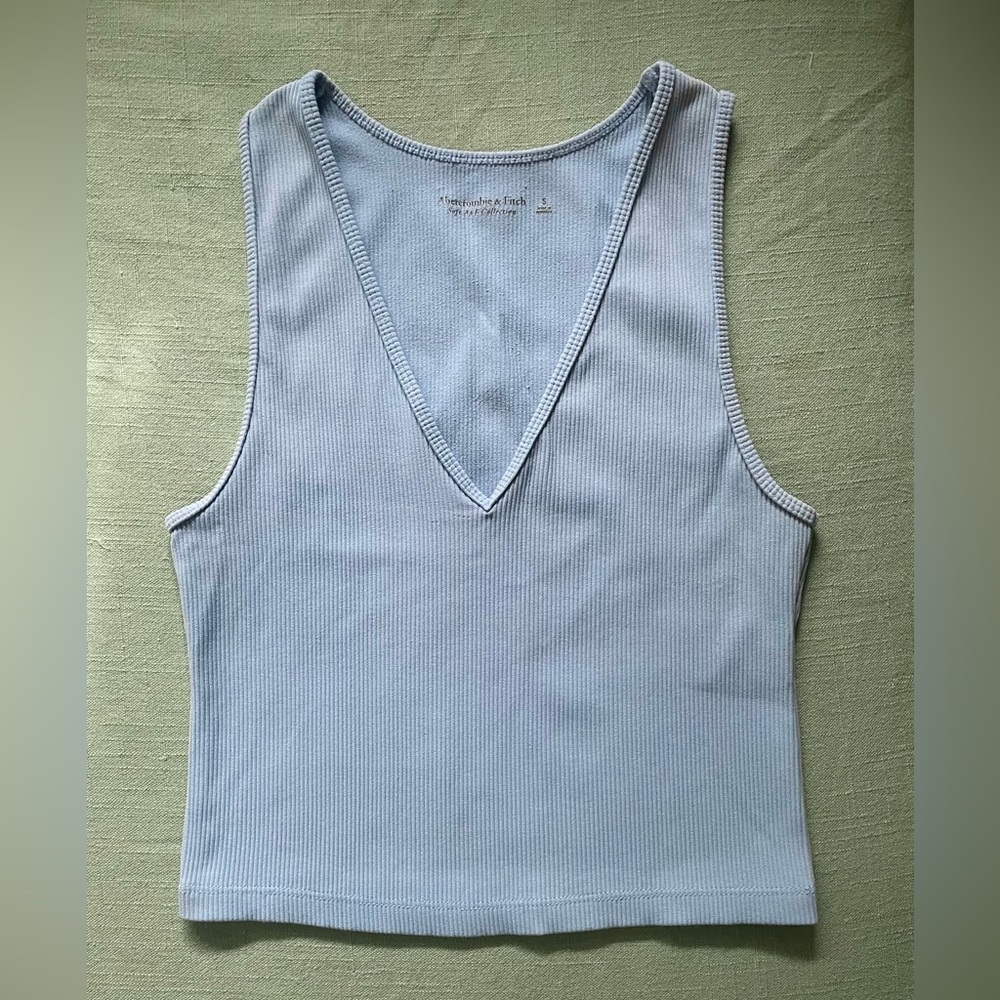 Abercrombie & Fitch Light Blue Ribbed Tank Top